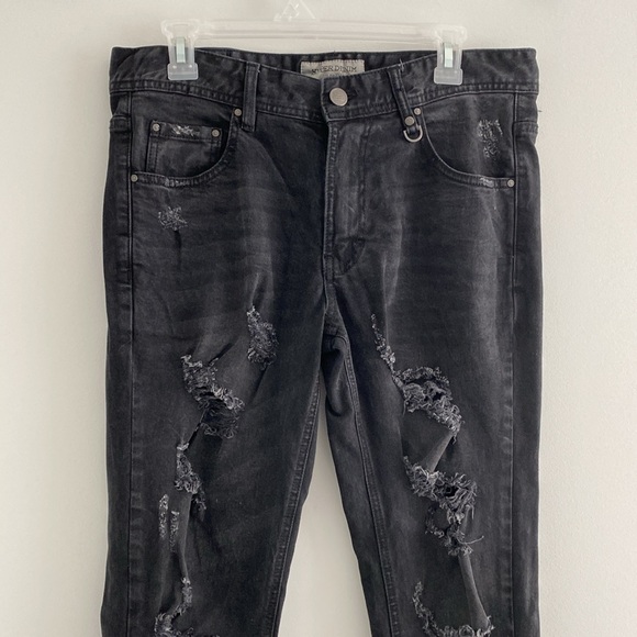 Hyper Denim Men’s black distressed jeans - size 32 - Picture 2 of 9